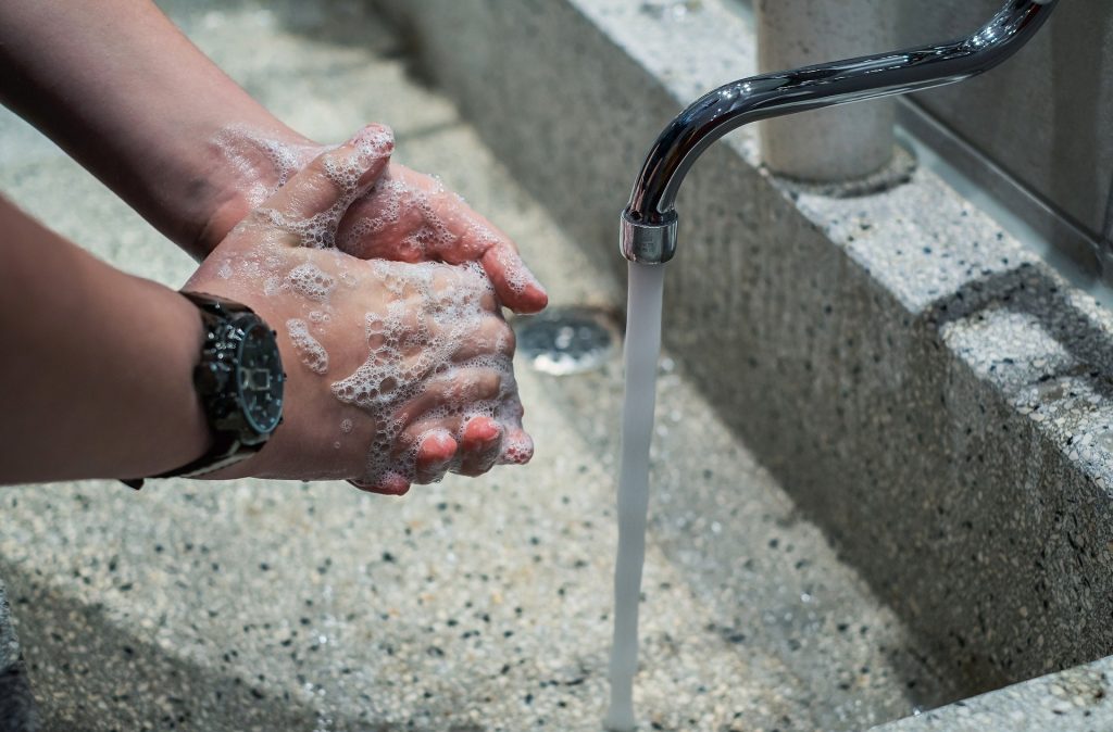 Maintaining hygiene standards on construction sites with hand washing